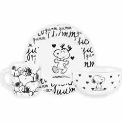 Ensemble de petit déjeuner - UNITED LABELS - The Peanuts Snoopy - Porcelaine - Motif Snoopy