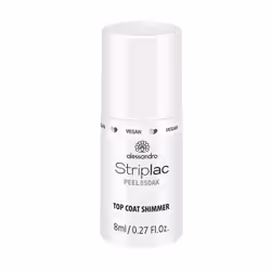 alessandro Striplac Top Coat Shimmer, 8 ml, Transparent, Shimmer, 48-305, Soin, Résistance aux éclats, Aspect gel, Transparen ...