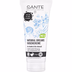 Sante Naturkosmetik NATURAL DREAMS, Crème de douche, 200 ml, Corps, Universel, Noix de coco, Vanille, Nettoyant, Lissage, Ado ...