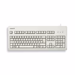 CHERRY G80-3000 MX BLACK SWITCH, Clavier mécanique filaire, gris clair, USB/PS2 AZERTY - FR, Taille réelle (100 %), Avec fil, ...