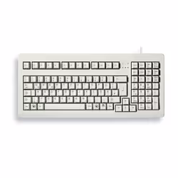 CHERRY G80-1800, Taille réelle (100 %), Avec fil, PS/2, QWERTY, Gris