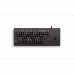 CHERRY XS G84-5400 TRACKBALL KEYBOARD Clavier filaire miniature, trackball, USB, noir, AZERTY - FR, Taille réelle (100 %), Av ...