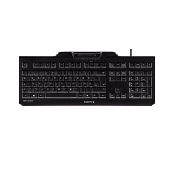 CHERRY KC 1000 SC, Taille réelle (100 %), Avec fil, USB, Clavier à membrane, QWERTZ, Noir