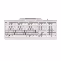 CHERRY KC 1000 SC, Taille réelle (100 %), Avec fil, USB, AZERTY, Blanc