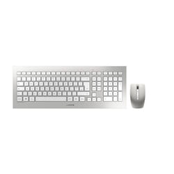 CHERRY DW 8000 clavier Souris incluse RF sans fil QWERTY Espagnole Argent, Blanc