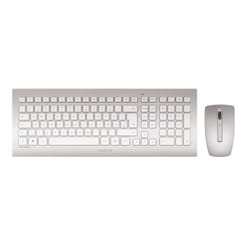 CHERRY DW 8000 clavier Souris incluse RF sans fil QWERTY Anglais américain Argent, Blanc