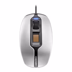CHERRY MC 4900 Souris filaire, capteur empreinte digitale, noir/argent, USB, Ambidextre, Optique, USB Type-A, 1375 DPI, Noir, ...