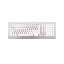 CHERRY STRAIT 3.0, Taille réelle (100 %), Avec fil, USB, Argent, Blanc