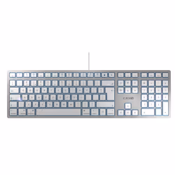 CHERRY KC 6000 SLIM FOR MAC, Taille réelle (100 %), USB, QWERTY, Argent