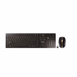 CHERRY DW 9000 SLIM, Taille réelle (100 %), Sans fil, RF sans fil + Bluetooth, QWERTY, Noir, Souris incluse
