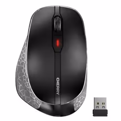 CHERRY MW 8 ERGO, Droitier, Optique, RF sans fil + Bluetooth, 3200 DPI, Noir, Argent