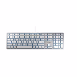 CHERRY KC 6000 SLIM FOR MAC, Taille réelle (100 %), USB, QWERTY, Argent