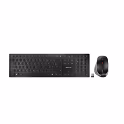 CHERRY DW 9500 SLIM, RF sans fil + Bluetooth, Commutateur de touche « ciseaux », AZERTY, Noir, Gris, Souris incluse