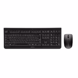 CHERRY DW 3000, Taille réelle (100 %), RF sans fil, Clavier mécanique, AZERTY, Noir, Souris incluse