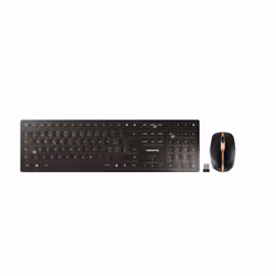 CHERRY DW 9100 SLIM, RF sans fil + Bluetooth, QWERTZ, Noir, Souris incluse