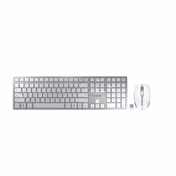 CHERRY DW 9100 SLIM, RF sans fil + Bluetooth, QWERTY, Argent, Souris incluse