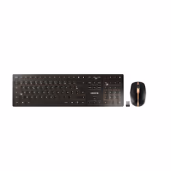CHERRY DW 9100 SLIM, RF sans fil + Bluetooth, AZERTY, Noir, Souris incluse