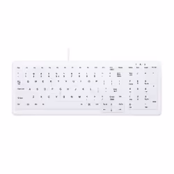 CHERRY AK-C7000, USB, Commutateur de touche « ciseaux », QWERTY, Blanc