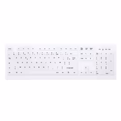 CHERRY AK-C8100F-FU1-W/FR, RF sans fil, Clavier à membrane, AZERTY, Blanc