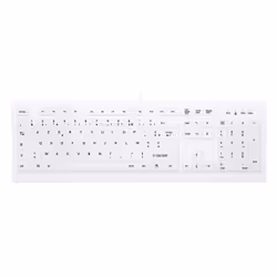 CHERRY AK-C8100F-U1-W/FR, USB, Clavier à membrane, AZERTY, Blanc