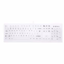 CHERRY AK-C8100F-UVS-W/BE, USB, Clavier à membrane, AZERTY, Blanc