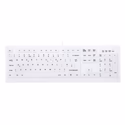 CHERRY AK-C8100F-UVS-W/UK, USB, Clavier à membrane, QWERTY, Blanc