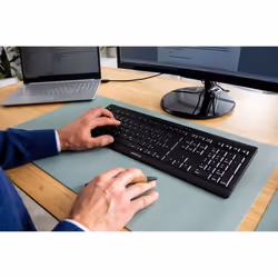 CHERRY STREAM DESKTOP COMFORT, Sans fil, RF sans fil, Commutateur de touche « ciseaux », AZERTY, Noir, Souris incluse