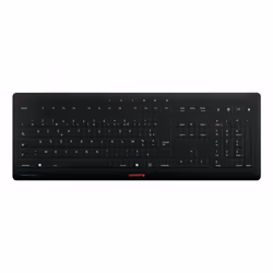 CHERRY STREAM PROTECT WIRELESS, Taille réelle (100 %), Sans fil, RF sans fil, Commutateur de touche « ciseaux », AZERTY, Noir