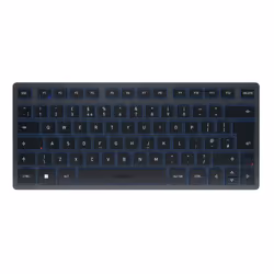 CHERRY KW 7100 MINI BT, Sans fil, Bluetooth, Commutateur de touche « ciseaux », QWERTY, Bleu