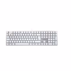 CHERRY KC 200 MX, Taille réelle (100 %), USB, Clavier mécanique, QWERTZ, Argent, Blanc