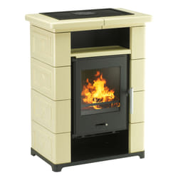 Wamsler Montafon Cheminée autonome Bois de chauffage Noir, Crème