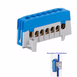 Description générale Le bornier barrette neutre isolée est conçu pour un montage sur rail DIN, permettant une connexion sûre  ...
