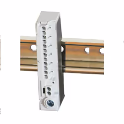 Bornier Barrette raccordement automatique 15 trous ( 12x1 à 2,5 +2 x 1 à 4 + 1x25 mm² ) couleur grise montage sur rail din (l ...