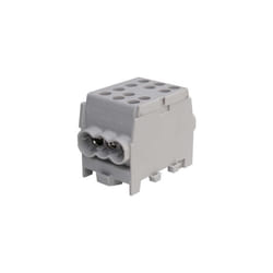 Pollmann - Bornier Répartiteur Gris - 160A - Cu ou Alu- 6 trous ( 2x35 et 4x25 mm² ) montage rail din