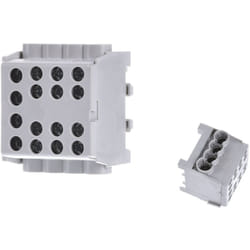 Bornier Répartiteur Gris - 160A - Cu ou Alu- 8 trous ( 2x35 et 6x25 mm² ) montage rail din