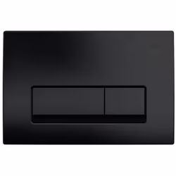 Description générale Plaque de déclenchement Geberit Delta50 en noir mat, conçue pour un fonctionnement efficace avec deux vo ...