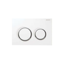 Plaque d'actionnement Omega 20 choix 2 quantites-blanc brillant chromé/blanc
