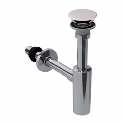 Siphon de lavabo avec vidage couleur : chrome matériau : laiton chromé/ABS garde d’eau : 75 mm pour lavabos Geberit ONE trait ...