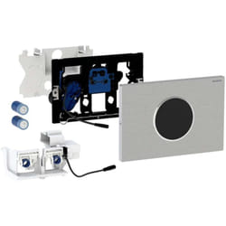 Geberit - Sigma10 - Plaque de déclenchement électronique pour 2 volumes de chasse, alimentation depuis pile, inox brossé / poli 115.909.SN.6