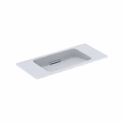 Geberit ONE lavabo 1x Geberit ONE lavabo design flottant ton feu émail spécial KeraTect/ blanc avec trop-plein dissimulé band ...