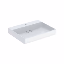 Geberit ONE 1x lavabo largeur 60 cm x hauteur 14,2 cm x profondeur 48 cm Bandeau blanc brillant Peut être encastré sortie hor ...