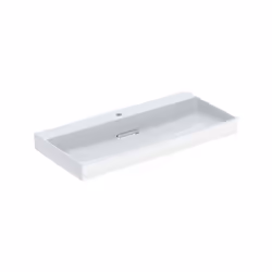 Geberit ONE 1x lavabo largeur 105 cm x hauteur 14,2 cm x profondeur 48 cm Bandeau blanc brillant Peut être encastré sortie ho ...