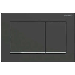 Geberit - Omega30 - Plaque de déclenchement, noir mat / chrome brillant 115.080.14.1