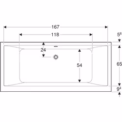 Geberit 554.317.01.1 Baignoire Blanc