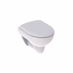 Description générale Pack WC suspendu à fond creux Geberit Renova Compact, modèle 500.804.00.1, conçu pour les petites salles ...
