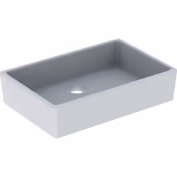 Evier céramique bandeau blanc de 13cm à bords droits, 600x500mm- Profondeur de la cuve: 11cm.- Pour bonde inox diamètre 62mm ...