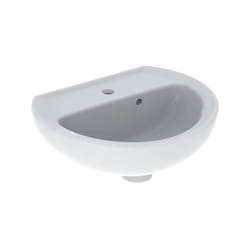Lave-mains Bastia 40 x 33 cm avec trop-plein asymétrique blanc Geberit