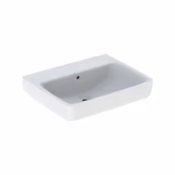 Geberit Renova Plan 1x lavabo largeur 60 cm x profondeur 48 cm x hauteur 18.5 cm blanc rectangulaire sans trou pour robinet a ...