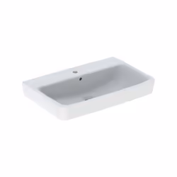 Geberit Renova Plan 1x lavabo largeur 75 cm x profondeur 48 cm x hauteur 18.5 cm blanc rectangulaire 1 trou de robinetterie a ...