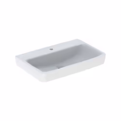 Geberit Renova Plan 1x lavabo largeur 75 cm x profondeur 48 cm x hauteur 18.5 cm blanc rectangulaire 1 trou de robinetterie s ...